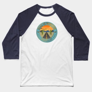 Road To Nowhere Desert Badge Baseball T-Shirt